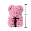 Dekorativa blommor kransar släpper 25 cm teddy rose björn konstgjorda blommorosor av juldekoration för hem alla hjärtans dag kvinnor g dhgq9