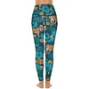 Active Pants Yellow Tiger Yoga Lotus Pond Leaf Print Gym Leggings High Waist Elastic Sport Retro Custom Legging Gift