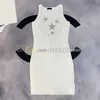 Vrouwen sexy bodycon-jurk glanzende kristallen jurken mouwloze ronde hals jurk lente zomer feestjurken