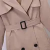 Trench-Coat kaki pour femme, grande taille 4XL, Slim, Double boutonnage, vêtements d'extérieur avec ceinture, coupe-vent décontracté, automne 240228