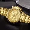 WWOOR Роскошные золотые мужские часы Лучший бренд Спортивные большие часы для мужчин Водонепроницаемые кварцевые наручные часы с датой Хронограф Мужской Reloj Hombre T219F