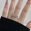 Cluster Rings Vinregem Emerald Cut 2 4 MM Lab Created Sapphire Gemstone Fashion 925 Sterling Silver Sparkling Open Ring Jewelry Wholesale