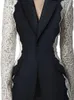 Deat Fashion Womens Blazer Fashion أحرز الدانتيل المرقع على الأكمام الطويلة جاكيتات الخريف الخريف 2024 17A1298240228