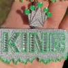 King Icy Letter Charm Anhänger Echt vergoldet Herren Hip Hop Schmuck Iced Out Diy Private Custom Name Moissanit Diamant Halskette