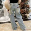 ジーンズレディースデザイナーのズボンの脚オープンフォークタイトなカプリスデニムズボンはフリースを増やします暖かいスリミングジャンパンツルース女性ストレート刺繍セックス462