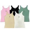 Women Sleeveless Tank Tops Camis Designer Knit Tees Letter Pattern Casual Crop Knitted Vest Clothing