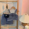 Kledingsets Meisje Zomer Meisjes Mode Kinderoutfit Koreaanse versie Denim Bandrok Voering 3-delige set Kleding