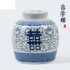 Butelki niebieskie i białe słoiki zabytkowe ceramiczne ozdoby porcelanowe herbatę słoik małe stare artykuły wazon