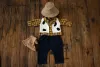 Ensembles bébé garçon Cowboy costume plaid haut-de-forme tirer nouveau-né photographie accessoires studio tir thème créatif