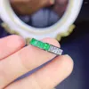 Cluster Rings Sterling Silver 925 Engagement Ring Women's Luxury Generous Gemstone Natural Emerald Jewelry Original Date