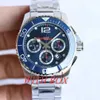 Hot Sale Montre Original Conquest Watch Men Movement Designer Watches Chronograph 41mm rostfritt stål Blue Dial Wristwatches Luxury Mens Watch Dhgate New