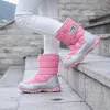 Zapatos Zapatos para niñas botas rosas estilo 2022 botas de nieve para niños suela antideslizante de piel cálida de invierno botas para niños de talla grande 27 a 38 para niñas