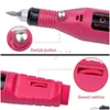 Nagelbooraccessoires Groothandel-professionele kunstset 6 bits Elektrisch manicuregereedschap Pen Pedicure Hine Grinder Polijstmachine Voeten Drop D Dhvga