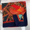 Halsdukar Pobing Silk Cashmere Scarf Womens Handgjorda CULLED SACL LIFE TRE PRINT Square Scarf Bag Womens Bandana Big Headband Womens Fourards Q240228