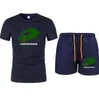 남성용 트랙 슈트 세트 짧은 슬리브 티셔츠 해변 캐주얼 2 피스 정복 대형 스포츠웨어 의상 남성 옷 스트리트웨어