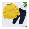 Clothing Sets New Fashion 1-13Years Kids Toddler Boy Clothes Set Brand Logo Print Long Sleeve Top With Pants Children Baby Autumn Outf Otsuh