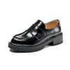 Skor dimanyu loafers kvinnor glider på äkta läder brittisk stil vårflickor skor casual kontorsskor för damstudenter