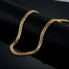 سلسلة ذهبية طويلة خمر لرجال سلسلة قلادة جديدة عصرية ذهبية اللون الفولاذ المقاوم للصدأ المجوهر