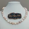 天然淡水真珠ピンクパープルホワイトライスミックスパールチョーカーネックレスCZ舗装クラスプ女性ガールジュエリーギフト240222