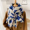 Scarves Fashionable womens warm winter knitted diamond plain scarf in Korean style soft and thick elastic wool yarn Bufanda Neckerchief Echarpe Q240228
