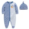 Giacche da bambino set di vestiti set ragazzo pijamas bebe fille con cappelli guanti cotone traspirante ropa morbida bebe neonati dormienti baby pjiamas