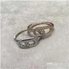 Обручальные кольца S925 Sterling Sier, французские роскошные ювелирные изделия, модное женское кольцо, яркая огранка, серия Mobile Diamond Move, подарок на помолвку Dh3Nk