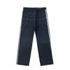 Mens Designer Blcg Lencia x Ad Make Old Washed Jeans Straight Stone Washed Trousers Heart Letter tvättade förstörda kvinnor Män jeans raka jeans