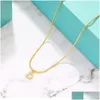 Pendant Necklaces Inlaid Zircon Letter Initial Pendant Necklace For Women Gold Chain Cute Charms Collier Alphabet Necklaces Jewelry Fr Dhcq7