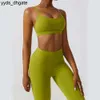 Lu Lu Align Outfits 2 Piece Set Fitness Clothing Woman Gym Exercise Apparel Seamless Workout Runner Wear Aloe Dance Activewear