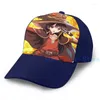 Ballkappen Mode Megumin Explosion Basketballkappe Männer Frauen Grafikdruck Schwarz Unisex Erwachsene Hut