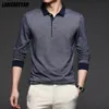 Top Grade Fashion Brand Men Plain Polo Shirts For Men Solid Color Casual Designer Long Sleeve Tops Mens Clothing 240223