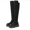 Stivali Autunno Inverno Donna Alta Moda Nero Cachi Lunghi Botas Comfort femminile Fondo spesso Donna Elegante sopra il ginocchio