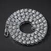 Ожерелья Дизайнерские ожерелья мужские хип-хоп цепи ювелирные изделия один ряд теннисные ювелирные изделия ожерелье 3 мм 4 мм серебряные ожерелья с розовым кристаллом 240228