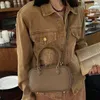 Boston Bowling Bag Large Capacity Genuine Leather Women's Bag Crossbody Bag Retro Handheld Shoulder Bag