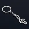 New key chain key ring silver plated musical note keychain for car metal music symbol chains312G