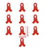10pcs/Lot HIV Biżuteria Emalia Czerwona Boża Bról Bról Bról Bról Brólowe Świadomość raka piersi Nadzieja
