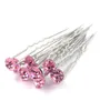 Whole Fashion Jewellery 200pcs WEDDING BRIDAL Pink CRYSTAL HAIR PINS Hair Accessories8178646