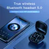 ヘッドフォンワイヤレスBluetoothスポーツヘッドセットMD03 TWS 9Dノイズキャンセルマイク付きウォータープルーフLEDディスプレイ