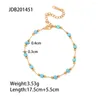 チャームブレスレット防水18kゴールドメッキステンレス鋼ブレスレットジュエリーセットMulit Turquoise Choker Necklace for Girls