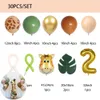 Neu Neu 30 Teile/los Dschungel Safari Tier Zahlen Set Kinder 1 2 3 Jahre Geburtstag Party Dekorationen Wild One Grün latex Ballons