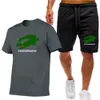 Nowy letni męski bawełniany t-shirt dres do garnituru Męski koszulka do joggingu Suit Street Fashion Sportswear