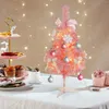 Weihnachtsdekorationen Bäume 60 cm Blau Rosa Partydekoration Große Schleife mit Kugeln PVC Eisendraht Frohes Jahr