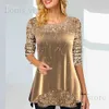 Kadın T-Shirt Kadın Kış Çiçek V-Yok Tunik Temel Üst Külot Ladies Baskılı Günlük Parti Bluz Tişört Tişört Tee Plus Boyut Giyim 2023 T240228