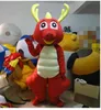Costume de mascotte de dragon rouge d'Halloween, personnage de thème animé de dessin animé de qualité supérieure, taille adulte, carnaval de Noël, fête d'anniversaire, robe fantaisie