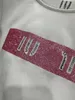 Tasarımcı Sequin Küçük Yuvarlak Boyun Şık ve Nefes Alabilir Kadın T Shirt 2024 Bahar Yeni Baskı