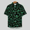 Camicie casual da uomo Cool Neon Shamrock Camicette Uomo Foglie Stampa Manica corta hawaiana Camicia da spiaggia oversize di tendenza Regalo di compleanno