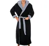 H Men d'hiver Bathrobe supplémentaire pour hommes à la flanelle chaude longue baignoire kimono manteau masculin peignoir nocturne robe de chambre vêtements à la maison 45b1604879