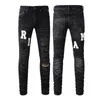 Designer Heren Jeans mager Mode Heren Jeans Voor Heren damesbroek paars Merk Zwart Grijze jeans Gat nieuwe stijl Borduren Zelfontplooiing Klein Maat 28-40