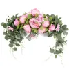 Kwiaty dekoracyjne 30 -calowy Wedding Arch Floral Ornament Faux Tekstyla jedwabny piwonia eukaliptus pozostawia na ścianę do drzwi do wystroju