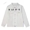 Projektant Balencaiigas Hot Diamond Large Letter Dżins Men's and Dame's Loose Casual Jacket Street Street Butting Coat